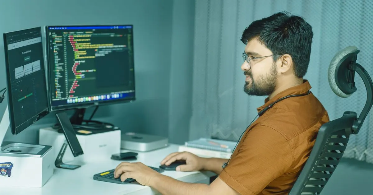 Office team reviewing digital documents on screens instead of paper files
