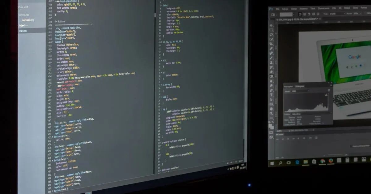 Developer reviewing a responsive web application interface on a desktop screen